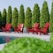 Flash Furniture Red Adirondack Patio Chairs with Cupholder, 4PK 4-LE-HMP-1045-10-RD-GG - alternate 1
